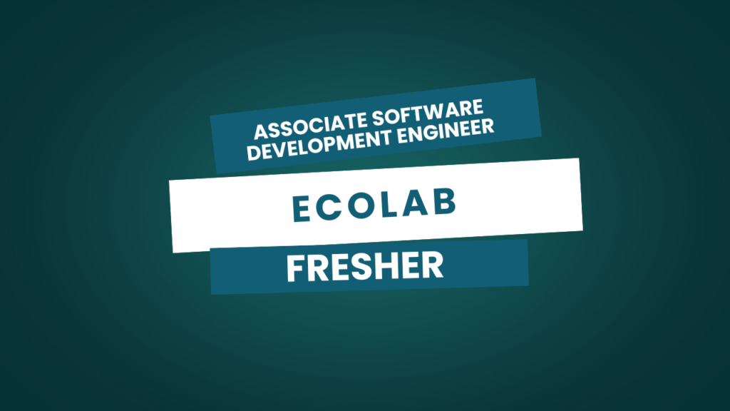 Associate Software Engineer at Ecolab in Bangalore